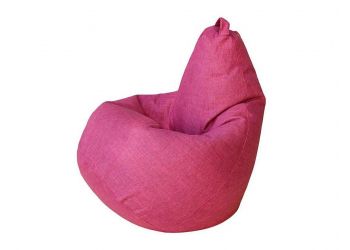 Кресло мешок груша L розовый рогожка