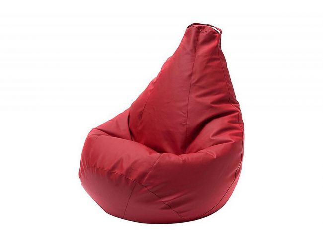 Кресло мешок груша L красная экокожа