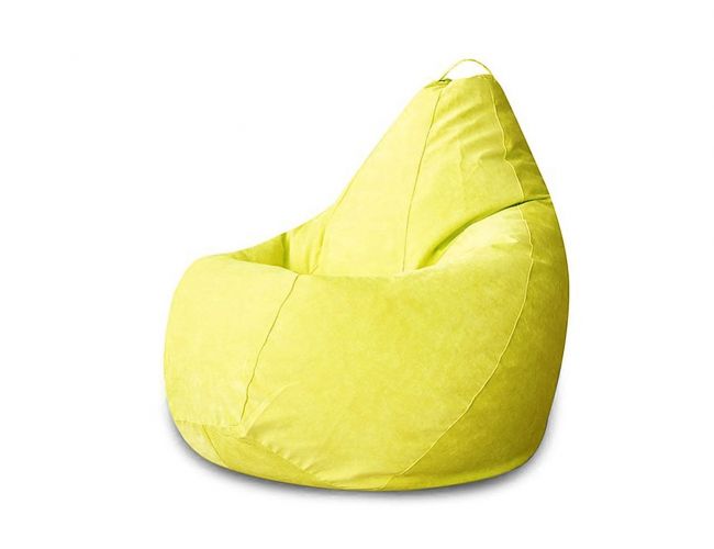 Кресло мешок груша L желтый микровельвет
