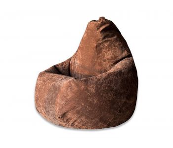 Кресло мешок груша L коричневый микровельвет