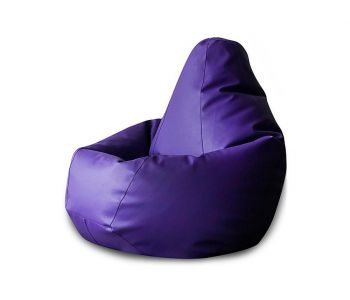 Кресло мешок груша L Фиолетовая экокожа